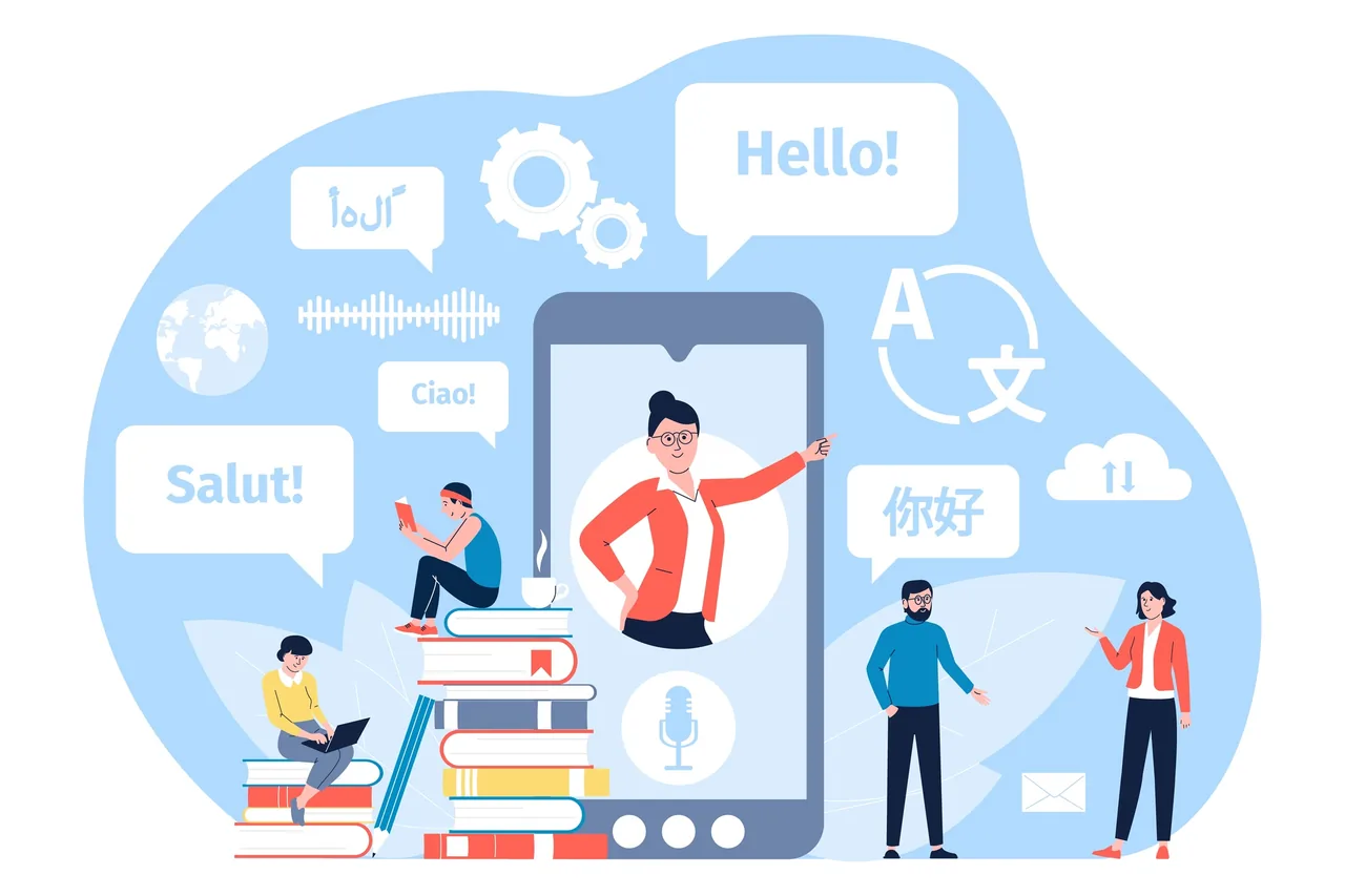 多言語でのやり取りを表すイメージ