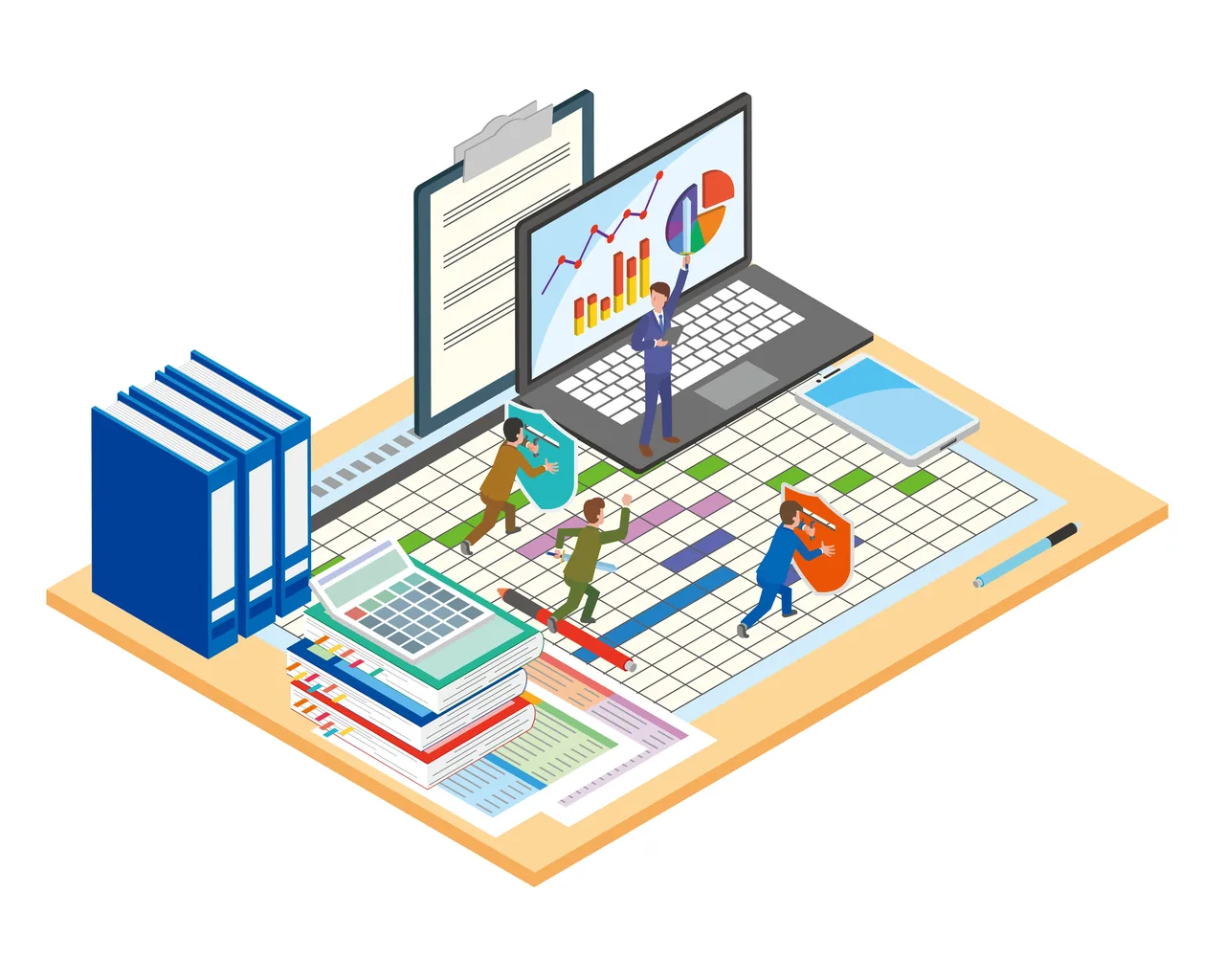 開業までの予定を組み立てるイメージ