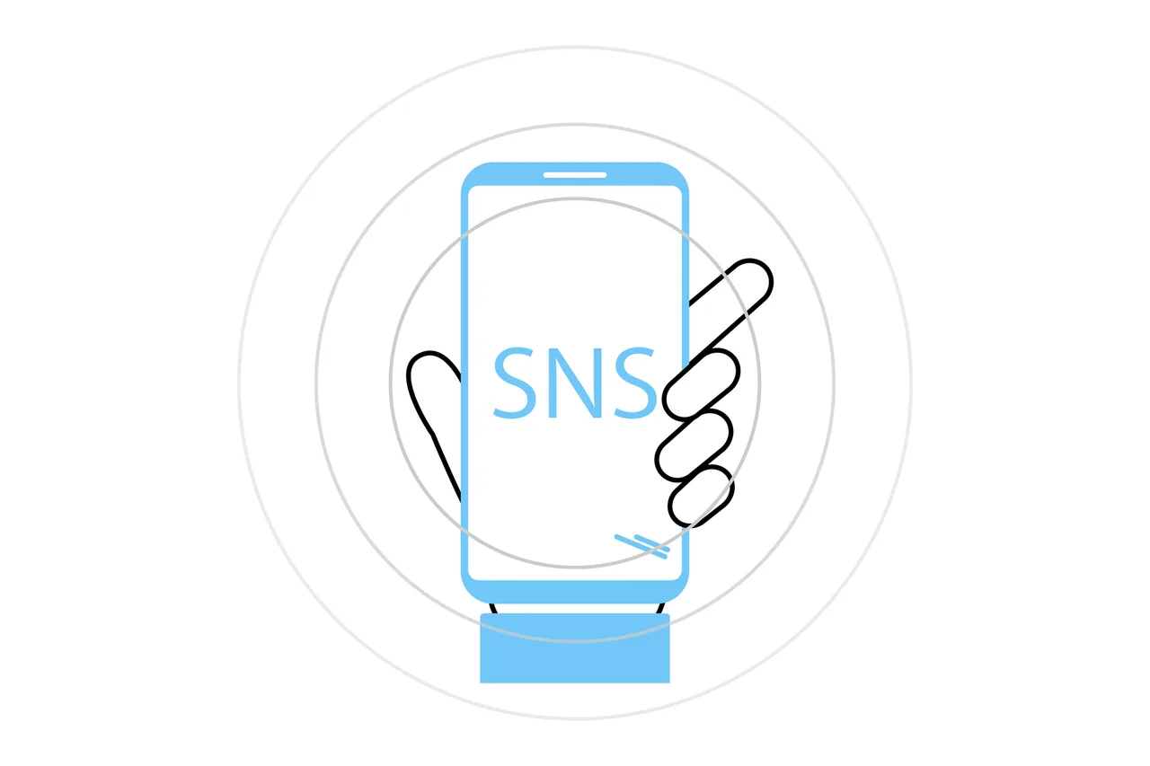 スマートフォンでSNSを使うイメージ